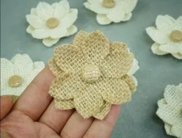 Rotolo Di Nastro Rustico Set Di 24 Fiori Di Iuta Fatti A Mano - 4