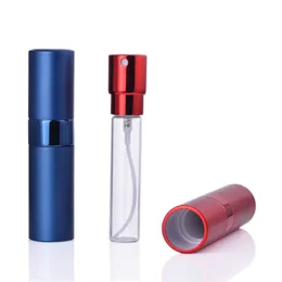8ml 15ml Rotary Spray Bottle Anodized Aluminium Parfymflaskor Glas Parfymoljor Diffusers Makeup Atommizer Spray Bottling Tube Lin3073