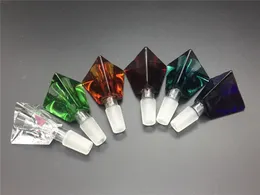 TOP-Qualität männlich 14mm 18mm Tabakschale Raucherpfeifen Glas Bong Schüssel Stück für Shisha thcik 3D Dreieck Bubbler Schüssel Raucherzubehör