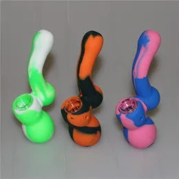 New Small Silicone oil rig pipe over 10 Colors for Silicon Glass hand tobacco pipes Silicon water bubbler bong