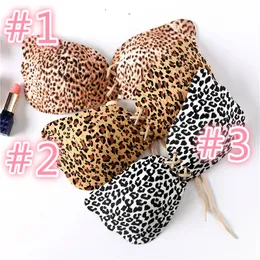 30st Leopard Invisible Bra Silicone Sexiga kvinnor stropplös Push Up Bh Angel Wing Shape Självhäftande Bust Backless 3-stilar i lager