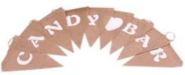 CANDY BAR en Jute Guirlande Bannière Banderole Accessoire Décor de Mariage Anniversaire Baby Shower