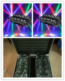 2 Stück mit Flightcase 8x10W 4in1 Spider Moving LED Beam DJ-Licht 8 Köpfe RGBW Vollfarb Spider LED Beam Moving Head