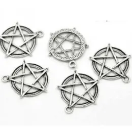 100 teile/los Antike Silber Legierung Stern Pentagramm Charms Anhänger Für diy Schmuck Machen entdeckungen 31x28mm