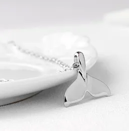 DHL Schöne Meerjungfrau Schlüsselbein Kette Silber Halskette Einfacher Modeschmuck Fischschwanz Anhänger Halskette Bestes Geschenk für Frauen