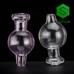 Renkli cam Carb Cap L = 40mm OD = 20mm uyar termal düz üst Banger ile 21.5 mm kase kuvars Banger tırnak yağ Kuleleri