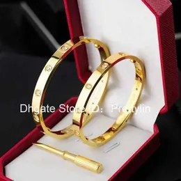 Populaire mode nieuwe rose goud 316L roestvrij stalen schroef armband met schroevendraaier en originele doos verliezen nooit armbanden