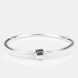 Manifold grossist 925 Sterling Silver Armband 3mm Snake Chain Fit Pandora Charm Bead Bangle Armband DIY SMYECT