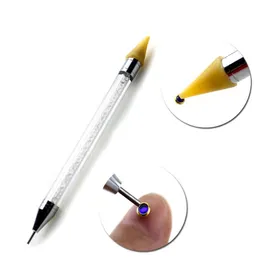 Podwójna Różna głowa Rozwój Długopis Nail Art Dotting Narzędzia Porady Koraliki Picker Wosk Ołówek Uchwyt Narzędzia Manicure