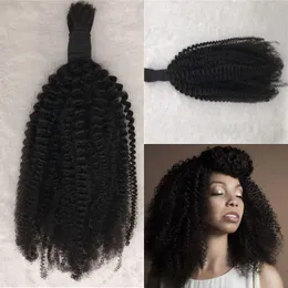 Não transformados Humano Kinky Curly Hair Bulk No Weft Brasileiro Cambojano Malaio Do Cabelo Em Massa para Trança 1 Pacotes de 10-26 polegada FDSHINE