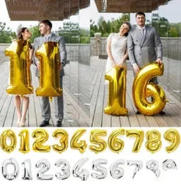 40'' party supplies wedding supplies kids favors helium infantable number foil balloon gold/silver 90cm mylar balloons decoration