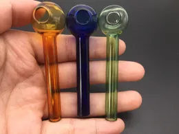 Partihandel Tjock Pyrex Glasolja Brännare Rör Färg Rolig Handrör Oljebrännare Glasrör Rökning 7cm Längd Dry Herb Pipes Gratis frakt