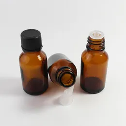 20ml Amber Bottle, 20cc Brown Glass Container, 2/3oz Glass Essential Oil Bottle With Tamper Evident Cap LX1215