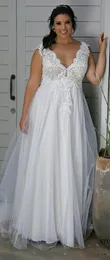 فساتين زفاف متواضعة زائد حجم ، فستان زفاف خطي لا يلبس.