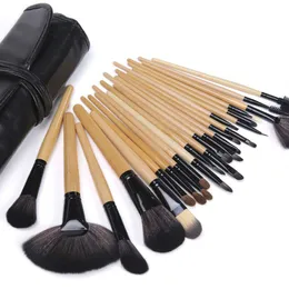 Profesional 24pcs Makeup Brushes Set med PU Bag 5 Färger Tillgängliga Högkvalitativa Makeup Tools Tillbehör DHL Gratis
