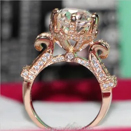 Choucong Crown Jewelry 925 Sterling Silver Ring Round Cut 2ct 5A Cyrkon CZ Zaręczyny Pierścień ślubu dla kobiet
