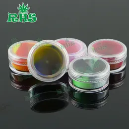 High quality colorful 5ml plastic container insert healthy wax small clear containers with lid silicone jars dab wax container dab straw oil