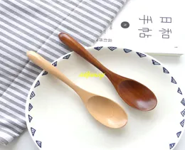 100pcs / mycket snabb frakt 17x3.5cm japansk stil naturlig träsked honung te kaffe sked trä bordsartiklar långa skedar
