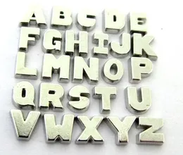 Wholesale 260PCS/lot silver color plain Alphabet letter A - Z floating locket charms beads fit for DIY glass living memory locket