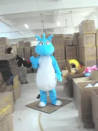 2018 Högkvalitativ Hot Blue Dinosaur Dragon Mascot Kostym för Vuxna Jul Halloween Outfit Fancy Dress Suit Gratis Frakt Drop Ship