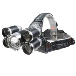 Najpotężniejszy aluminium 5 LED 4 tryby Zoom Rechargeable LED Headlamp Out Drzwi T6 LED Głowy Latarka