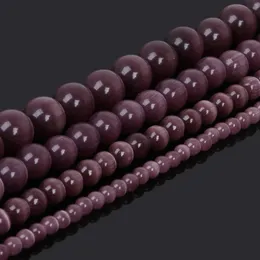 8 мм выбора 4,6,8,8,8 мм гладкие фиолетовые мексиканские опаловые кошки глазные бусины натуральные каменные проставки свободные шарики 15,5 "/ прядь