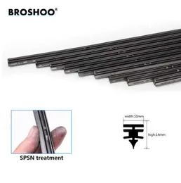 Brozhoo Car Wiiper Blade Strips 14 "16" 17 "18" 19 "20" 21 "22" 22 "26" إدراج قطاع عبوة المطاط الطبيعي 10MM