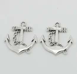 50pcs/lot Metal Love Anchors Charms for DIY vintage Antique silver Jewelry Pendant Charms Makings 30x27mm