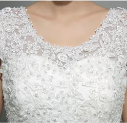 Nowa wiosna i lato Suknie ślubne 2018 Vestido de Noiva Koreański Styl White Princess Bride Lace Up Ball Suknia