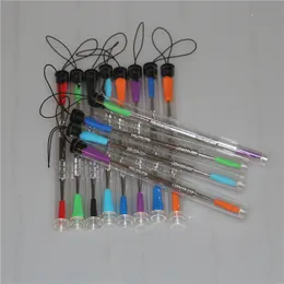 Smoking Metal wax dabber tool 100pcs Dabbing tool with silicone tips and plastic tubes 120mm glass dab tools