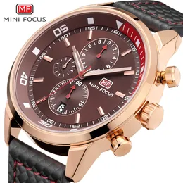 Fashion Racing Sport Watches For Men Three Eyes Multifunction Brown Dial Luminous Top  Man Watches Quartz-watch Waches