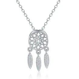 30% 925 Sterling Silver Biżuteria Zestawy Koreański Dream Catchers Pióro Naszyjnik Stud Kolczyki Zestaw Dla Kobiet Panie Biżuteria