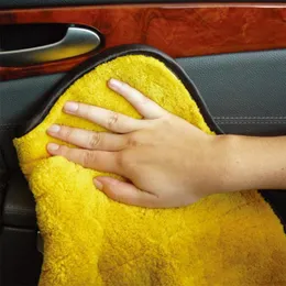 Willekeurige kleur 45cmx38cm Super dikke pluche Microfiber auto reinigingsdoeken Car Care Microvezel Wax polijsten Detaillering handdoeken