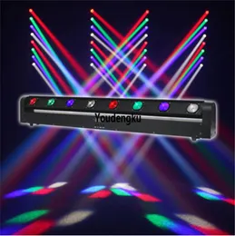 2 stycken 10W LED linjär pixel 8x10W RGBW 4In1 Flyttande huvud LED-steg Disco Light Beam Bar