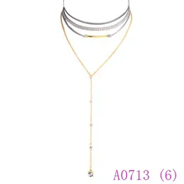 3 uds cadena de suéter de cristal con cuentas para mujer joyería colgante de doble capa borla hermoso collar hecho a mano A0713