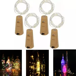 1M 10LED 2M 20LED Lampe Bouchon En Forme De Bouchon Lumière Verre Vin LED Fil De Cuivre Cordes Lumières Pour La Fête De Noël De Mariage Halloween