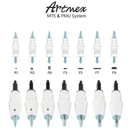 20pcs artmex A3 V6 V8 V9 V11交換用ニードルカートリッジMTS PMUシステムタトゥーニードルボディアート永久メイクドルマペン