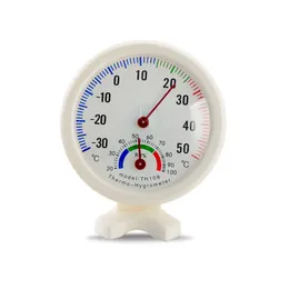 Partihandel runda form mini vit inomhus utomhus analog centigrade dial termometer hygrometer temperatur fuktighetsmätare wen6755