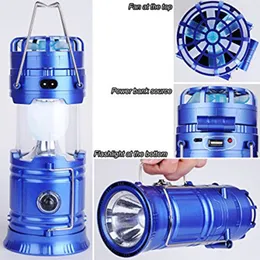 Camping Lantern light Portable Outdoor 6pcs led Flashlights Stretchable Equipment for Hiking Hunting Fishing Emergencies Solar Powered