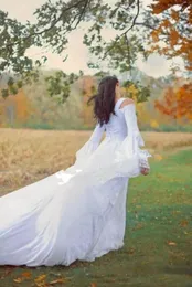 ثياب زفاف قوطية قوطية أسود خمر من القرون الوسطى قبالة أحزمة الكتف الأكمام الطويلة كورسيت ثياب الزفاف الفستان الفيكتوري 300U