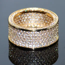 놀라운 브랜드 Desgin 고품질 보석 스털링 Sieryellow Gold 채워진 포장 엔티티 Topaz CZ Diamond Circle Band Ring