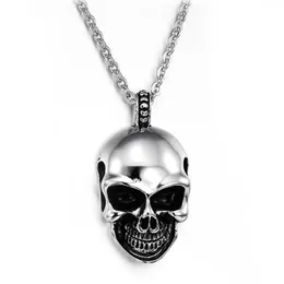 10pcs Alloy Fashion Exaggeration Personality Skull Charm Pendant Necklace Antique silver Men's Necklace Jewelry DIY