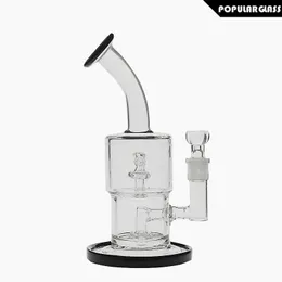 SAML 22.5cm tall Double Micro Circ bong Hookahs with headshower percolator glass oil rig smoking water pipe Joint size 14.4mm PG5021