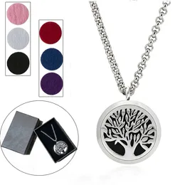 20 Styles Perfume Locket 316L Stainless Steel Essential Oil Aromatherapy Diffuser Locket Pendant Necklace with 24" Chain and 6 Washable Pads