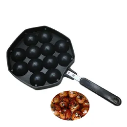 Beijamei 12 Holes Takoyaki Grill Pan Plate Mold Octopus Ball Maker With Handle Home Cooking Baking Tools