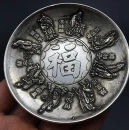 Çince Tibet gümüş saf el oyması (topluluk karakter heykelleri)