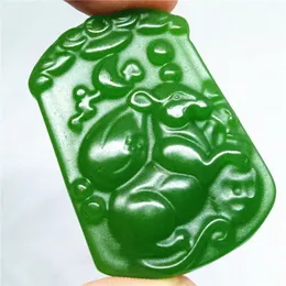Натуральный зеленый нефритовый кулон ожерелье мышь китайский зодиак амулет счастливый кулон коллекция летние украшения натуральный камень ручной гравировки