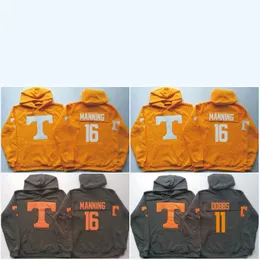 Men Tennessee Volunteers Jersey 16 Peyton Manning 11 Joshua Dobbs Hockey Jerseys Hoodies Sweatshirts High Quality Free Shipping