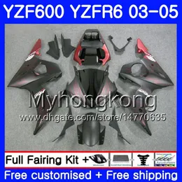 هيكل YAMAHA YZF-600 YZF-R6 03 YZF R6 2003 2004 2005 هيكل السيارة Matte red flame 228HM.30 YZF 600 R 6 YZF600 YZFR6 03 04 05 Fairings Kit