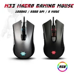 HexGears M33 Profissional Gaming Mouse Fredo RGB ROGB 5000dpi Mouse Gamer Ratos 6 Botão Nada Mause Muis USB Computer Mouse Laptop